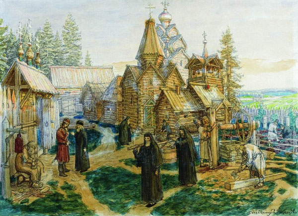 А. Васнецов. Монастырь в Московской Руси