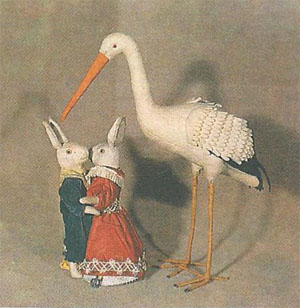 Лиса и танцующие зайцы. Игрушка начала XX века